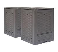 vidaXL Composteurs de jardin 2 pcs Marron 60x60x83 cm 600 L