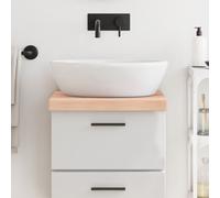 Vidaxl Comptoir De Salle De Bain 40x50x(2-6) Cm Bois Massif Non Traité