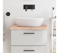 Vidaxl Comptoir De Salle De Bain 60x50x(2-4) Cm Bois Massif Non Traité