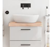Vidaxl Comptoir De Salle De Bain 60x50x(2-6) Cm Bois Massif Non Traité