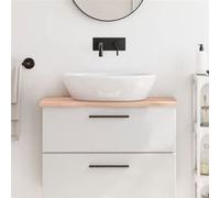 vidaXL Comptoir de salle de bain – Plan de travail 80x40x2 cm bois massif non traité, bord vivant