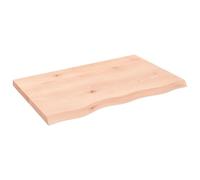 vidaXL Comptoir de salle de bain Plan de travail 80×50×(2–4) cm Bois massif non traité Bord vivant