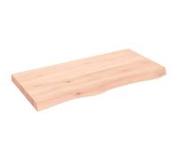 vidaXL Comptoir de Salle de Bain, Dessus d'Armoire avec Bord Vivant, Plan de Travail de Toilette, 100x50x(2-6) cm Bois Massif Non Traité