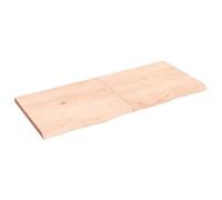 vidaXL Comptoir de Salle de Bain, Dessus d'Armoire avec Bord Vivant, Plan de Travail de Toilette, 140x60x(2-4) cm Bois Massif Non Traité