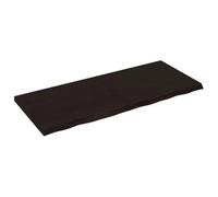 Vidaxl Comptoir De Salle De Bain Marron Foncé Bois Massif Traité Gris