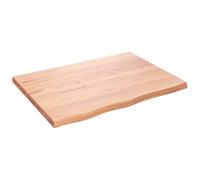 vidaXL Comptoir de Salle de Bain, Dessus d'Armoire avec Bord Vivant, Plan de Travail de Toilette, Marron Clair 80x60x(2-4) cm Bois Traité