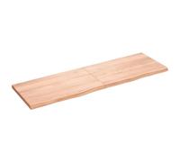 Wastafelblad 160x50x(2-4) cm behandeld massief hout lichtbruin3156157