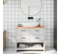 Vidaxl Comptoir De Salle De Bain Marron 100x30x(2-4) Cm Bois Traité Marron