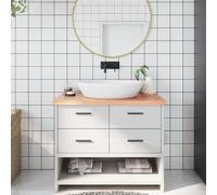 Vidaxl Comptoir De Salle De Bain Marron 100x40x(2-4) Cm Bois Traité Marron