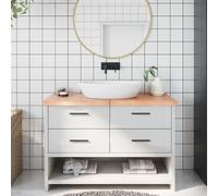 vidaXL Comptoir de salle de bain – Dessus d'armoire à bord vivant Bois traité Marron 120x40x(2-4) cm