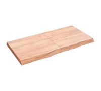 vidaXL Plan de travail salle de bain Bord vivant Bois traité Marron clair 120x60x(2-6) cm