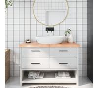 vidaXL Comptoir de Salle de Bain, Dessus d'Armoire avec Bord Vivant, Plan de Travail de Toilette, Marron Clair 120x60x(2-6) cm Bois Traité