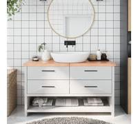 vidaXL Comptoir de salle de bain marron 140x50x(2-4) cm bois traité