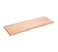 vidaXL Plan de travail de toilette bord vivant bois traité marron clair 140x50x(2-4) cm