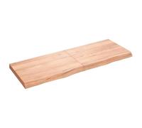 vidaXL Plan de travail pour salle de bain bord vivant Bois traité Marron clair 140x50x(2-6) cm