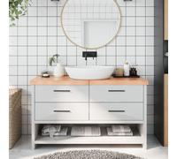 Vidaxl Comptoir De Salle De Bain Marron 140x50x(2-6) Cm Bois Traité Marron