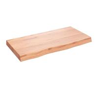 vidaXL Comptoir de salle de bain en bois traité bord vivant 80x40x(2-6) cm Marron clair