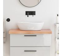 Vidaxl Comptoir De Salle De Bain Marron 80x60x(2-6) Cm Bois Traité Marron
