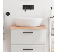 Vidaxl Comptoir De Salle De Bain Marron Clair 60x50x2 Cm Bois Traité Marron