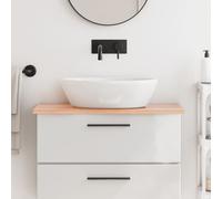 Vidaxl Comptoir De Salle De Bain Marron Clair 80x40x2 Cm Bois Traité Marron
