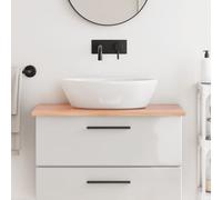 Vidaxl Comptoir De Salle De Bain Marron Clair 80x50x2 Cm Bois Traité Marron