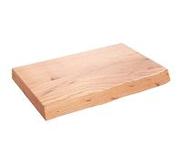 vidaXL Comptoir de salle de bain Plan de vasque Bois traité Marron clair 60x40x(2-6) cm Intérieur
