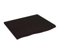 Wastafelblad 60x50x(2-6) cm behandeld massief hout donkerbruin3156205
