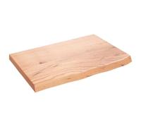 vidaXL Comptoir de salle de bain – plan de vasque 60x40x(2-4) cm Marron clair Bois traité