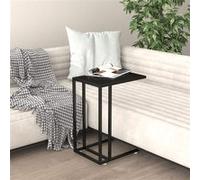 vidaXL Computer bijzettafel 50x35x65 cm gehard glas zwart331650 Noir G
