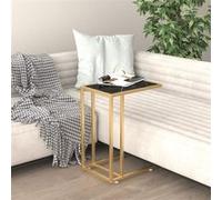 vidaXL Table d'appoint ordinateur Marbre noir 50 x 35 x 65 cm Verre trempé