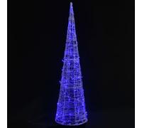 vidaXL Cône lumineux décoratif pyramide à LED Acrylique Bleu 120 cm