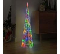 vidaXL Cône lumineux décoratif pyramide à LED Acrylique Coloré 120 cm