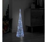 vidaXL Cône lumineux décoratif pyramide LED Acrylique Blanc froid 90cm Blanc