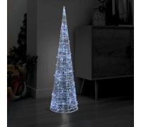 vidaXL Cône lumineux décoratif pyramide LED Acrylique Blanc froid Blanc
