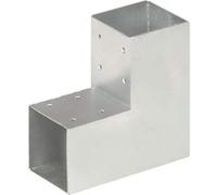 vidaXL Connecteur de poteau Forme en L Métal galvanisé 91x91 mm Gris G
