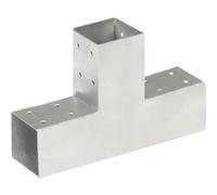 vidaXL Connecteur de poteau Forme en T Métal galvanisé 71x71 mm Gris G