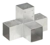 vidaXL Connecteur de poteau Forme en X Métal galvanisé 91x91 mm Gris G