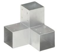 vidaXL Connecteur de poteau Forme en Y Métal galvanisé 91x91 mm Gris G