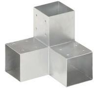 vidaXL Connecteur de poteau Forme en Y Métal galvanisé 91x91 mm Gris G