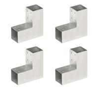 vidaXL Connecteurs de poteau 4 pcs Forme en L Métal galvanisé 71x71 mm
