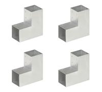 vidaXL Connecteurs de poteau 4 pcs Forme en L Métal galvanisé 91x91 mm