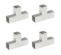 vidaXL Connecteurs de poteau 4 pcs Forme en T Métal galvanisé 71x71 mm