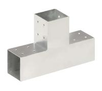 vidaXL Connecteurs de poteau 4 pcs Forme en T Métal galvanisé 81x81 mm