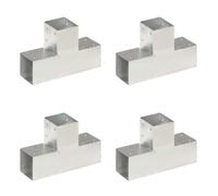 vidaXL Connecteurs de poteau Forme en T 4 pcs Métal galvanisé 91x91 mm