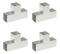 Connecteurs de poteau 4 pcs Forme en T Métal galvanisé 91x91 mm
