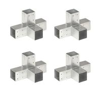 vidaXL Connecteurs de poteau 4 pcs Forme en X Métal galvanisé 71x71 mm
