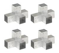 vidaXL Connecteurs de poteau 4 pcs Forme en X Métal galvanisé 81x81 mm