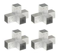 vidaXL Connecteurs de poteau 4 pcs Forme en X Métal galvanisé 81x81 mm