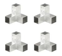 vidaXL Connecteurs de poteau 4 pcs Forme en Y Métal galvanisé 71x71 mm