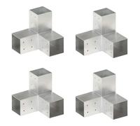 vidaXL Connecteurs de poteau Forme en Y 4 pcs Métal galvanisé 81x81 mm Gris G